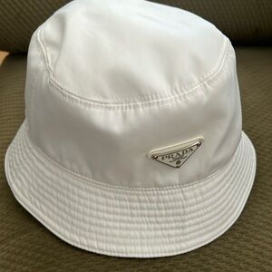 Prada white bucket hat